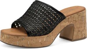 Tamaris Pantolette, Blockabsatz, Plateau, Sommerschuh in Flechtoptik