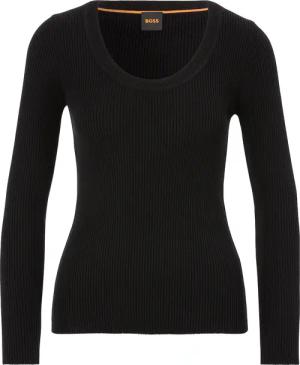 BOSS ORANGE Strickpullover "Faradiso Premium Damenmode", mit tiefem Ausschnitt