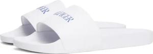 Tommy Hilfiger Pantolette "HILFIGER PRINT TUMBLE POOL SLIDE", Hausschuh, Sommerschuh, Strandschuh mit Logoschriftzug