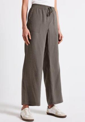 STREET ONE Stoffhose, mit Crinkle-Struktur, Wide Leg