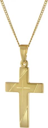 trendor 41906 Halskette mit Kreuzanhänger Gold 333/8K Kreuz 21 mm