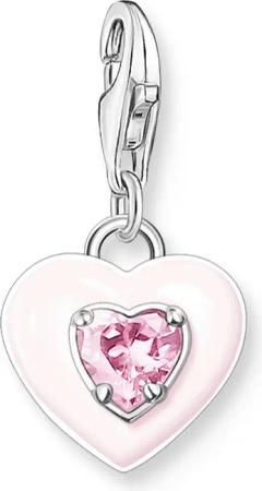 Thomas Sabo 1915-041-9 Charm-Anhänger Herz mit Pinkfarbenem Stein