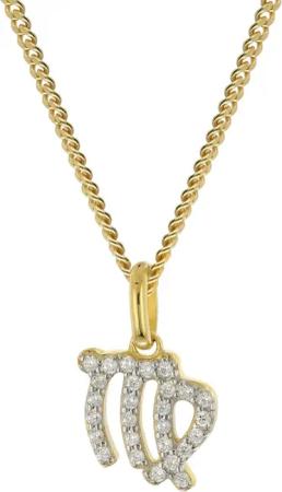GLIZZ GL8330-06 Sternzeichen Jungfrau Gold 333/8K an vergoldeter Silberkette