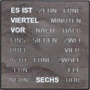 Filius 0401-4 Wortuhr Tisch- und Wanduhr Anthrazit 28 cm