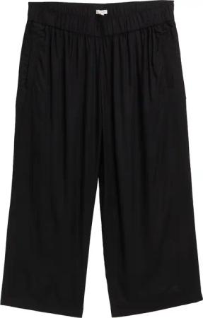 TOM TAILOR Damen Plus Size - Culotte Hose, schwarz, Uni, Gr. 44/28