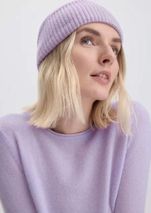 hessnatur FTC × HESSNATUR Mütze aus Kaschmir - lila - Größe 1size
