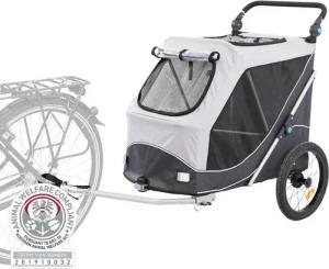 TRIXIE Tierfahrradkorb Trixie Fahrrad-Anhänger für Hunde - grau/schwarz Größe: L