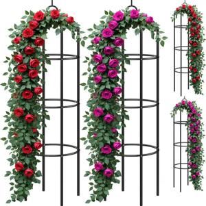 Rosensäule 4er-Set Schwarz 200x40cm