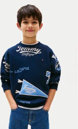 Tommy Hilfiger Sweatshirt All Over Printed KB0KB09804 Dunkelblau Regular Fit