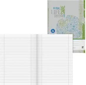 BRUNNEN Schulheft Recycling Lineatur 27 liniert DIN A4 Innen- und Außenrand, 16 Blatt