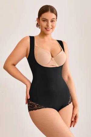 Schwarzer Mittlere Kompression Shapewear-Body