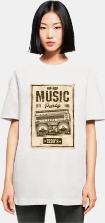 Mister Tee Ladies Retro Boom Oversized Boyfriend