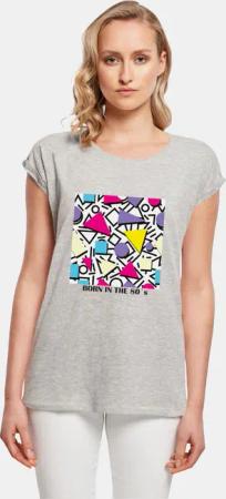 Mister Tee Ladies Geometric Retro Extended Shoulder