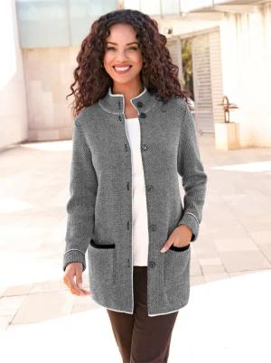 Jacquardstrickjacke