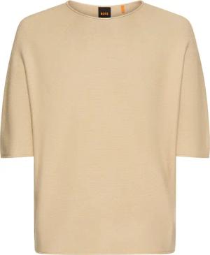 BOSS ORANGE Strickpullover "Flambers Premium Damenmode", mit BOSS Logo-Charm, 3D Strickoptik