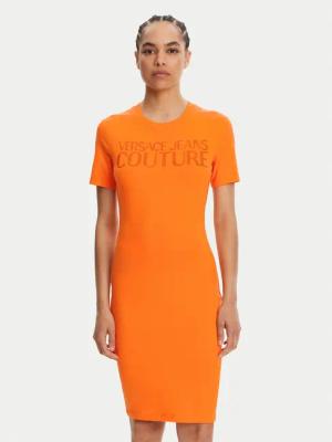 Versace Jeans Couture Kleid für den Alltag 78HAOS04 Orange Slim Fit