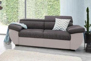 COTTA Polstergarnitur "Speedway", (Set), Set bestehend aus: 2-Sitzer mit Kopfteilverstellung & Hocker