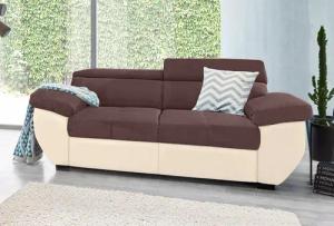 COTTA Polstergarnitur "Speedway", (Set), Set bestehend aus: 2-Sitzer mit Kopfteilverstellung & Hocker
