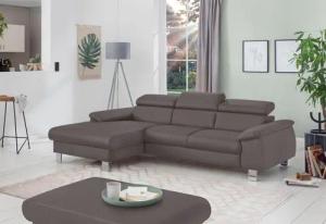 COTTA Polstergarnitur "Komaris L-Form", (Set), Set bestehend aus: Ecksofa mit Kopfteilverstellung & Hocker