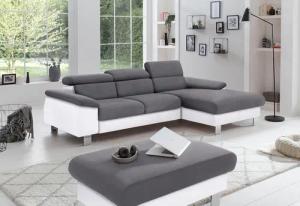 COTTA Polstergarnitur "Komaris L-Form", (Set), Set bestehend aus: Ecksofa mit Kopfteilverstellung & Hocker