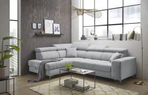 ED EXCITING DESIGN Ecksofa "Sydney L-Form", mit Bettfunktion, Bettkasten, Kopfteilverstellung & 2 Zierkissen