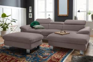 COTTA Polstergarnitur "Driver L-Form", (Set, 2 tlg.), Set bestehend aus: Ecksofa mit Kopfteilverstellung & Hocker