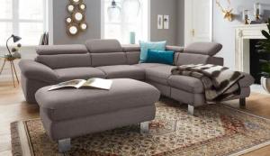 COTTA Polstergarnitur "Driver L-Form", (Set, 2 tlg.), Set bestehend aus: Ecksofa mit Kopfteilverstellung & Hocker