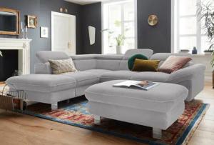 COTTA Polstergarnitur "Driver L-Form", (Set, 2 tlg.), Set bestehend aus: Ecksofa mit Kopfteilverstellung & Hocker