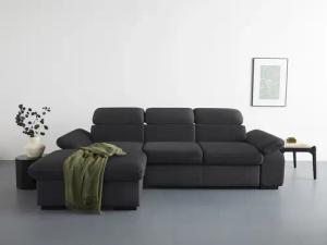 COTTA Ecksofa "Lola L-Form mit Kopfteilfunktion & Hocker", (Set, mit Hocker), wahlweise mit Bettfunktion, Bettkasten & Armteilverstellung