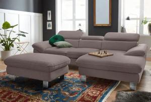 COTTA Polstergarnitur "Driver L-Form", (Set, 2 tlg.), Set bestehend aus: Ecksofa mit Kopfteilverstellung & Hocker
