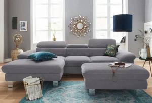 COTTA Polstergarnitur "Driver L-Form", (Set, 2 tlg.), Set bestehend aus: Ecksofa mit Kopfteilverstellung & Hocker