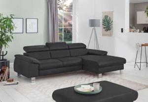 COTTA Polstergarnitur "Komaris L-Form", (Set), Set bestehend aus: Ecksofa mit Kopfteilverstellung & Hocker