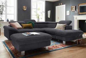 COTTA Polstergarnitur "Driver L-Form", (Set, 2 tlg.), Set bestehend aus: Ecksofa mit Kopfteilverstellung & Hocker