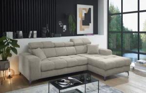 ED EXCITING DESIGN Ecksofa "Sydney L-Form", mit Bettfunktion, Bettkasten, Kopfteilverstellung & 2 Zierkissen