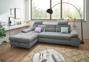 ED EXCITING DESIGN Ecksofa "Altona L-Form", (2 St.), mit Bettfunktion, Bettkasten, Armteilverstellung & Kopfstützen