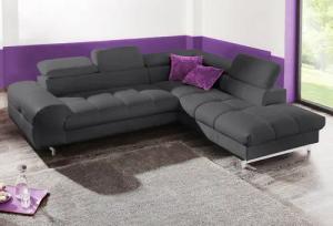 COTTA Polstergarnitur "Chef L-Form", (Set), Set bestehend aus: Ecksofa mit Kopfteilverstellung & Hocker