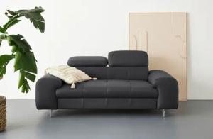 COTTA 2-Sitzer "Chef", Big-Sofa mit Kopfteilverstellung, edle Metallkufen