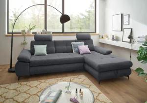 ED EXCITING DESIGN Ecksofa "Altona L-Form", (2 St.), mit Bettfunktion, Bettkasten, Armteilverstellung & Kopfstützen