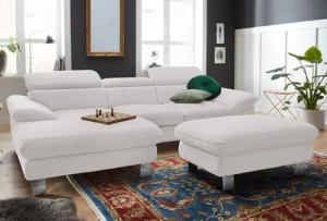 COTTA Polstergarnitur "Driver L-Form", (Set, 2 tlg.), Set bestehend aus: Ecksofa mit Kopfteilverstellung & Hocker