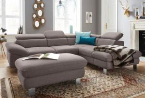COTTA Polstergarnitur "Driver L-Form", (Set, 2 tlg.), Set bestehend aus: Ecksofa mit Kopfteilverstellung & Hocker