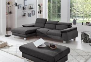 COTTA Polstergarnitur "Komaris L-Form", (Set), Set bestehend aus: Ecksofa mit Kopfteilverstellung & Hocker