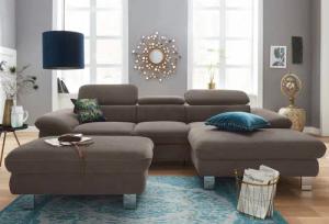 COTTA Polstergarnitur "Driver L-Form", (Set, 2 tlg.), Set bestehend aus: Ecksofa mit Kopfteilverstellung & Hocker
