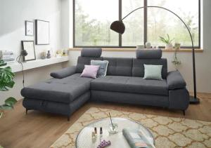 ED EXCITING DESIGN Ecksofa "Altona L-Form", (2 St.), mit Bettfunktion, Bettkasten, Armteilverstellung & Kopfstützen