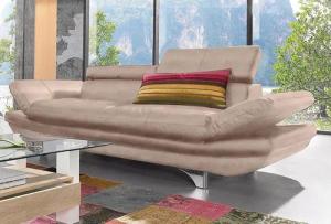COTTA Polstergarnitur "Enterprise", (Set), Set bestehend aus: 2-Sitzer mit Kopfteilverstellung & Hocker