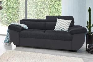 COTTA Polstergarnitur "Speedway", (Set), Set bestehend aus: 2-Sitzer mit Kopfteilverstellung & Hocker