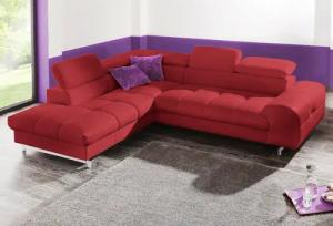 COTTA Polstergarnitur "Chef L-Form", (Set), Set bestehend aus: Ecksofa mit Kopfteilverstellung & Hocker