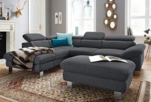 COTTA Polstergarnitur "Driver L-Form", (Set, 2 tlg.), Set bestehend aus: Ecksofa mit Kopfteilverstellung & Hocker