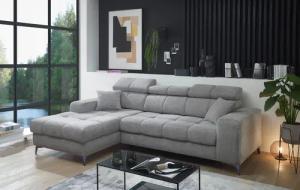 ED EXCITING DESIGN Ecksofa "Sydney L-Form", mit Bettfunktion, Bettkasten, Kopfteilverstellung & 2 Zierkissen
