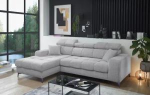 ED EXCITING DESIGN Ecksofa "Sydney L-Form", mit Bettfunktion, Bettkasten, Kopfteilverstellung & 2 Zierkissen