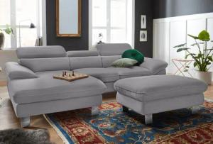 COTTA Polstergarnitur "Driver L-Form", (Set, 2 tlg.), Set bestehend aus: Ecksofa mit Kopfteilverstellung & Hocker